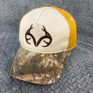 Realtree Antler Camo Baseball Hat Tan Yellow Adjustable Hunting Cap